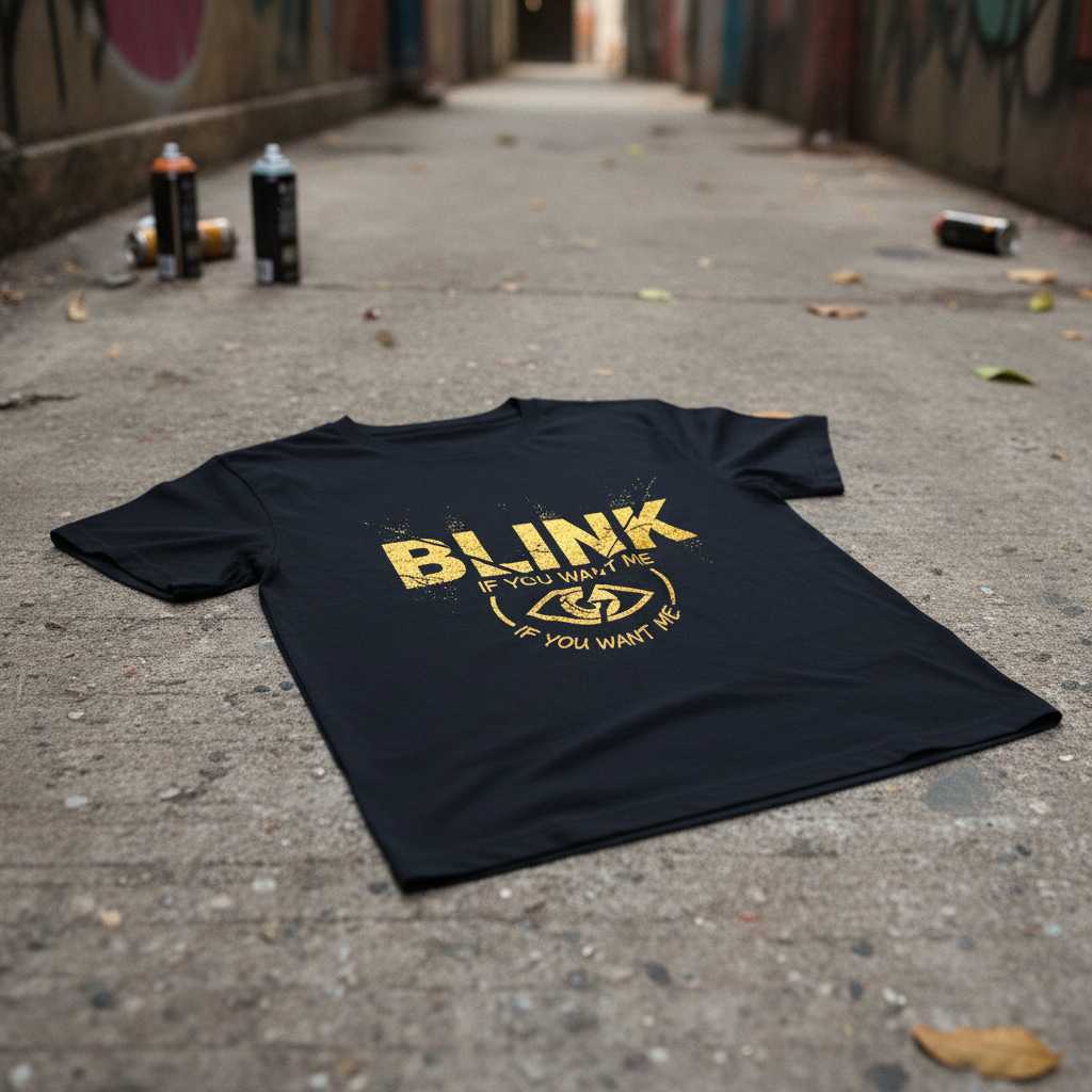 Blink If You Want Me Retro Distressed T-Shirt, Funny Unisex Tee Gear Idea