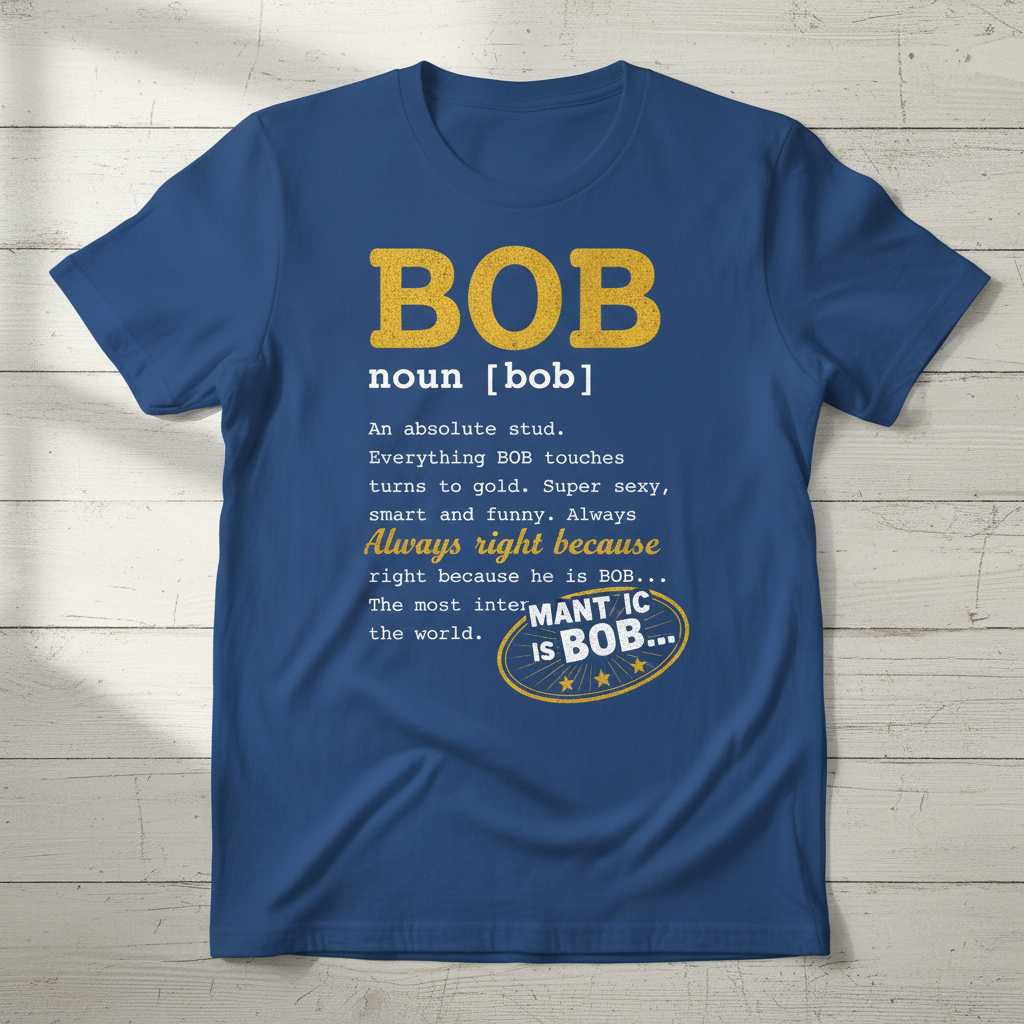 Bob Noun Definition An Absolute Stud Distressed T-Shirt Funny Tee Gift Idea