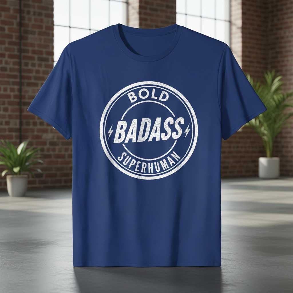 Bold Badass Superhuman Distressed Graphic T-Shirt, Funny Fathers Day Tee Idea