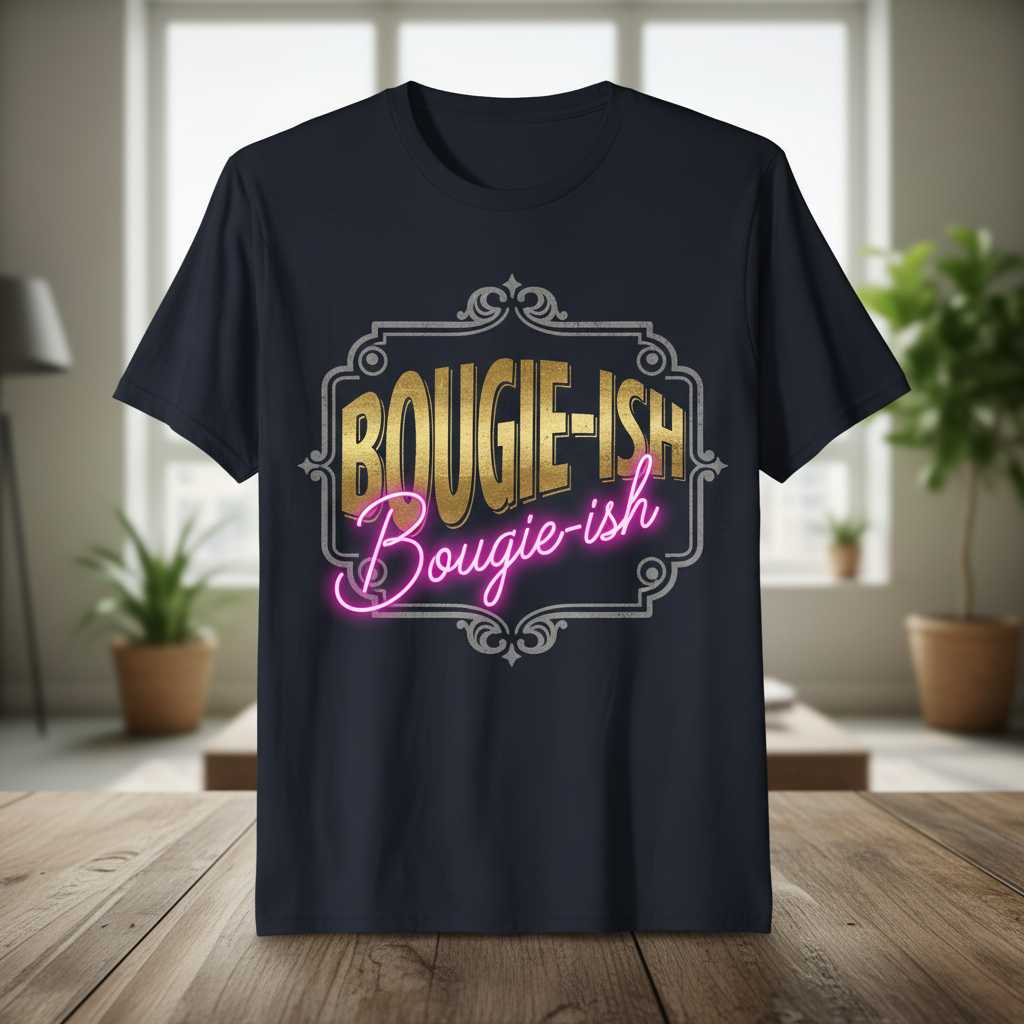 Bougie-Ish Vintage Graphic T-Shirt, Funny Novelty Unisex Tee Present Idea