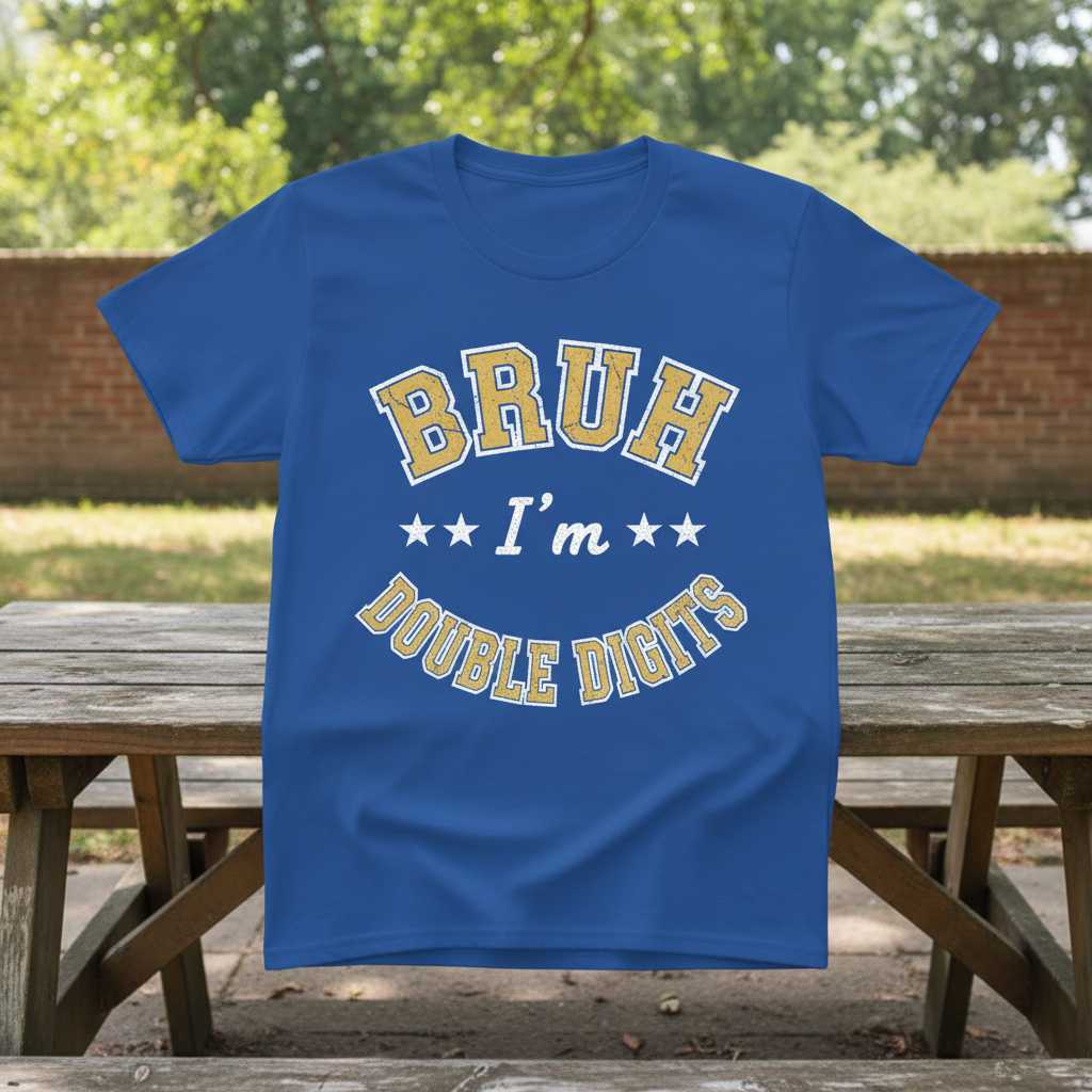 Bruh Im Double Digits 10th Birthday T-Shirt, Funny Graphic Tee Outfit Present