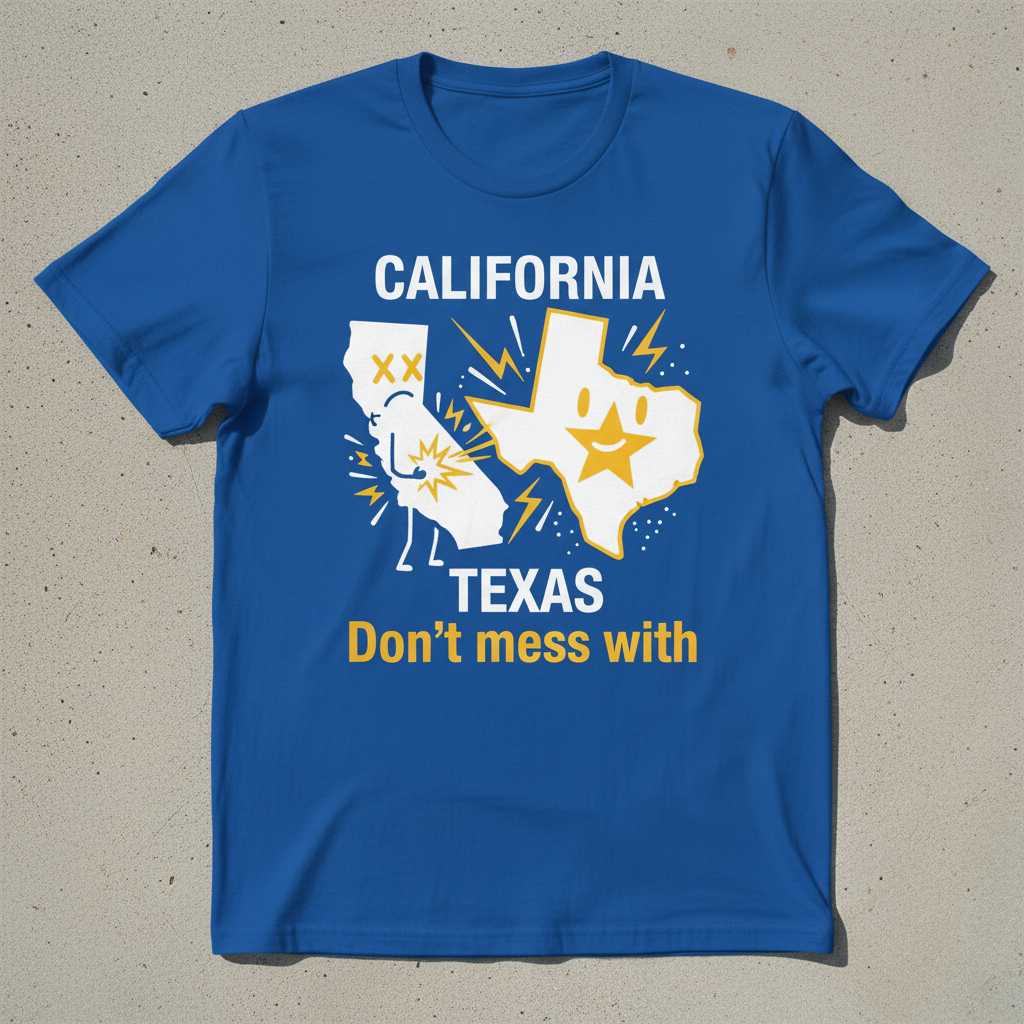 California Dont Mess With Texas Graphic T-Shirt, Funny Novelty Tee