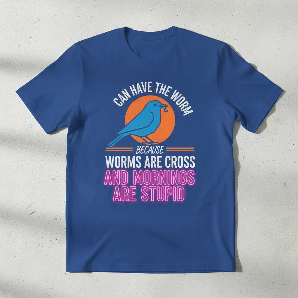 Can Have The Worm Because Worms Are Cross And Mornings Are Stupid Retro T-Shirt Funny Tee