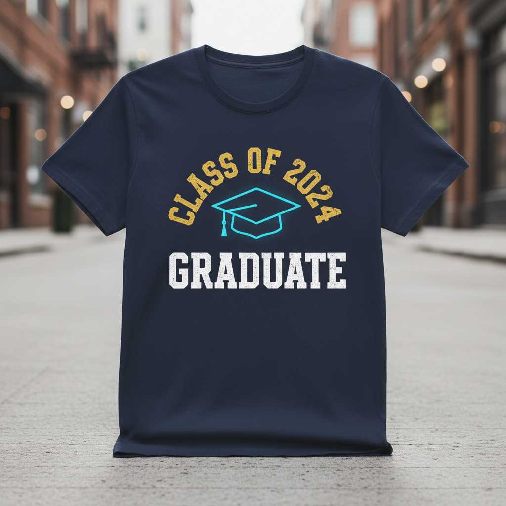 Class Of 2024 Graduate Vintage Distressed T-Shirt, Senior Graphic Tee Souvenir