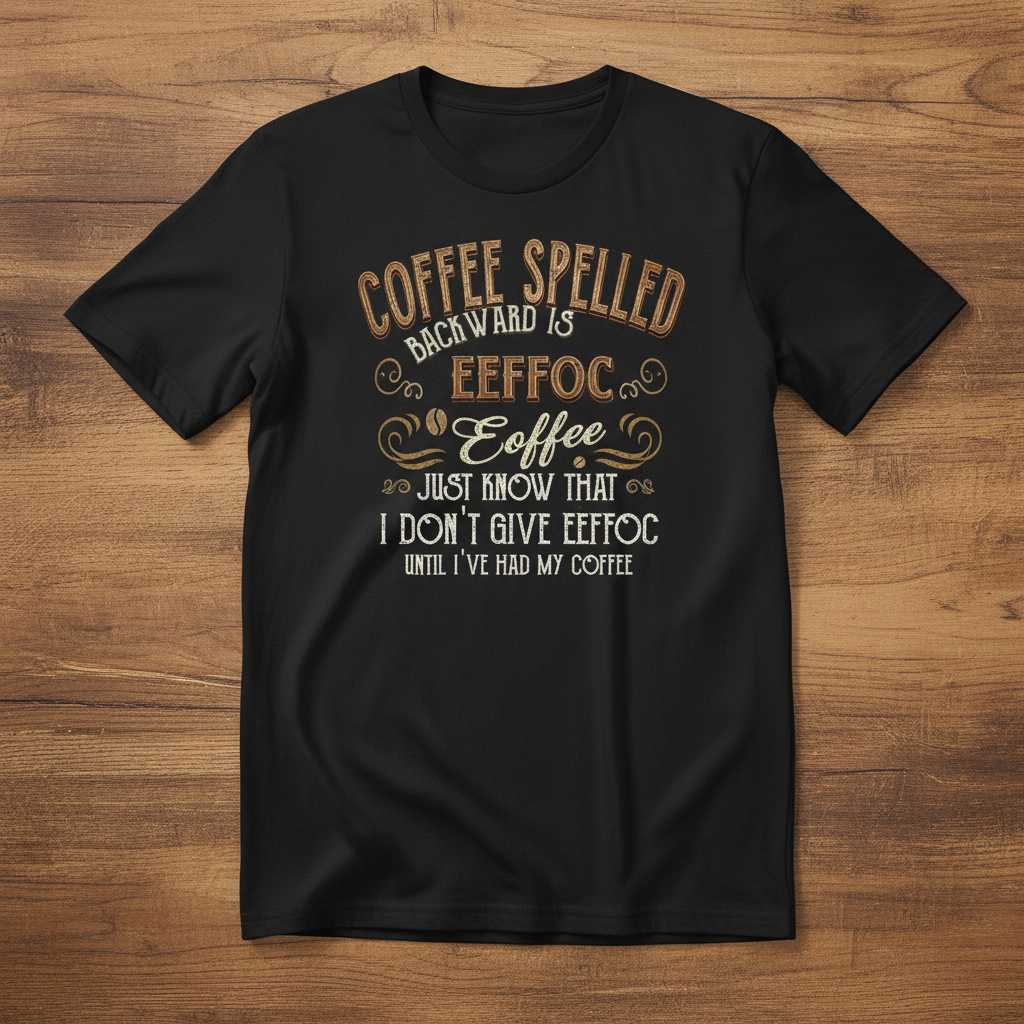 Coffee Spelled Backward Is Eeffoc Just Know That I Dont Give Eeffoc Until Ive Had My Coffee Vintage T-Shirt Funny Tee