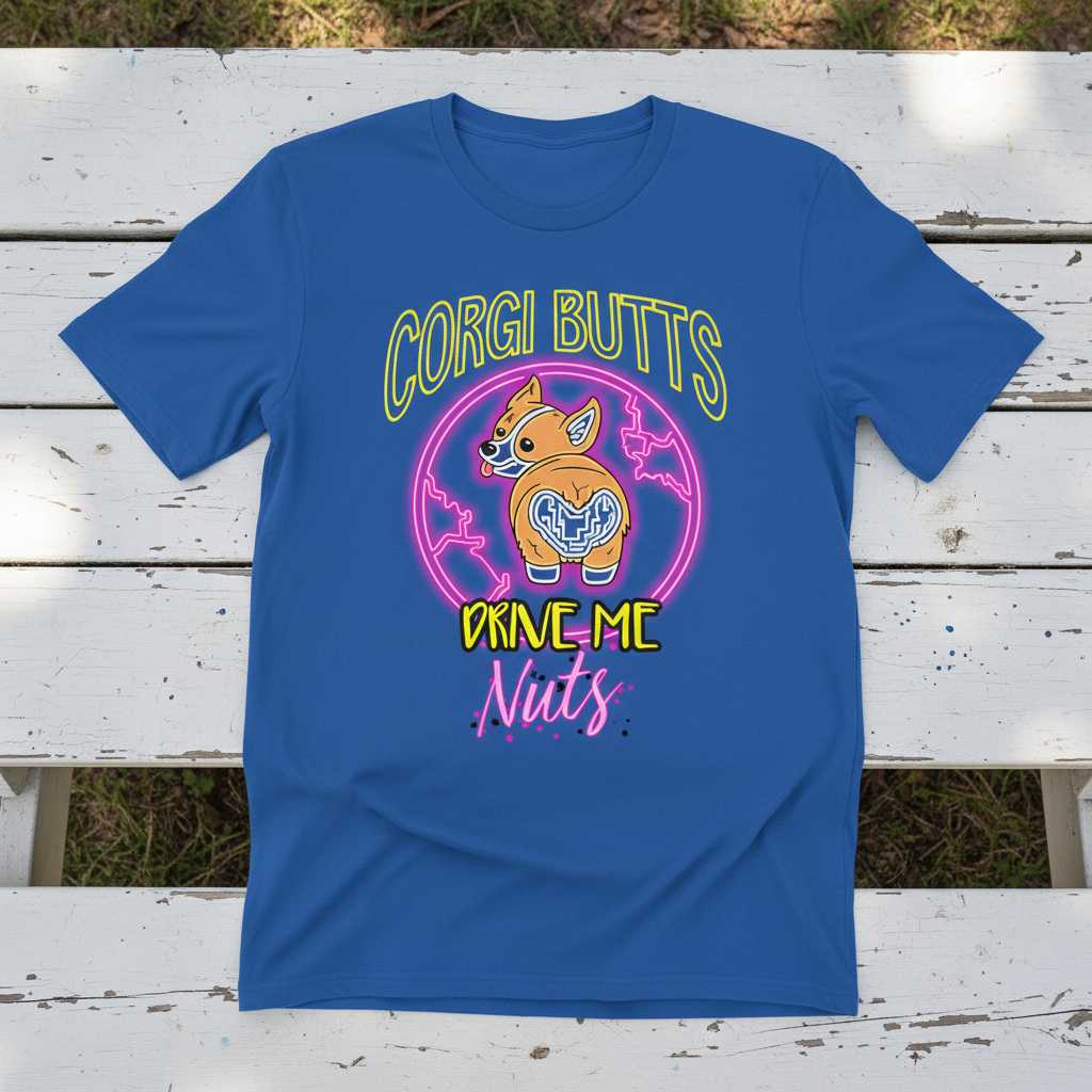 Corgi Butts Drive Me Nuts Retro T-Shirt, Funny Corgi Dog Lover Tee Idea