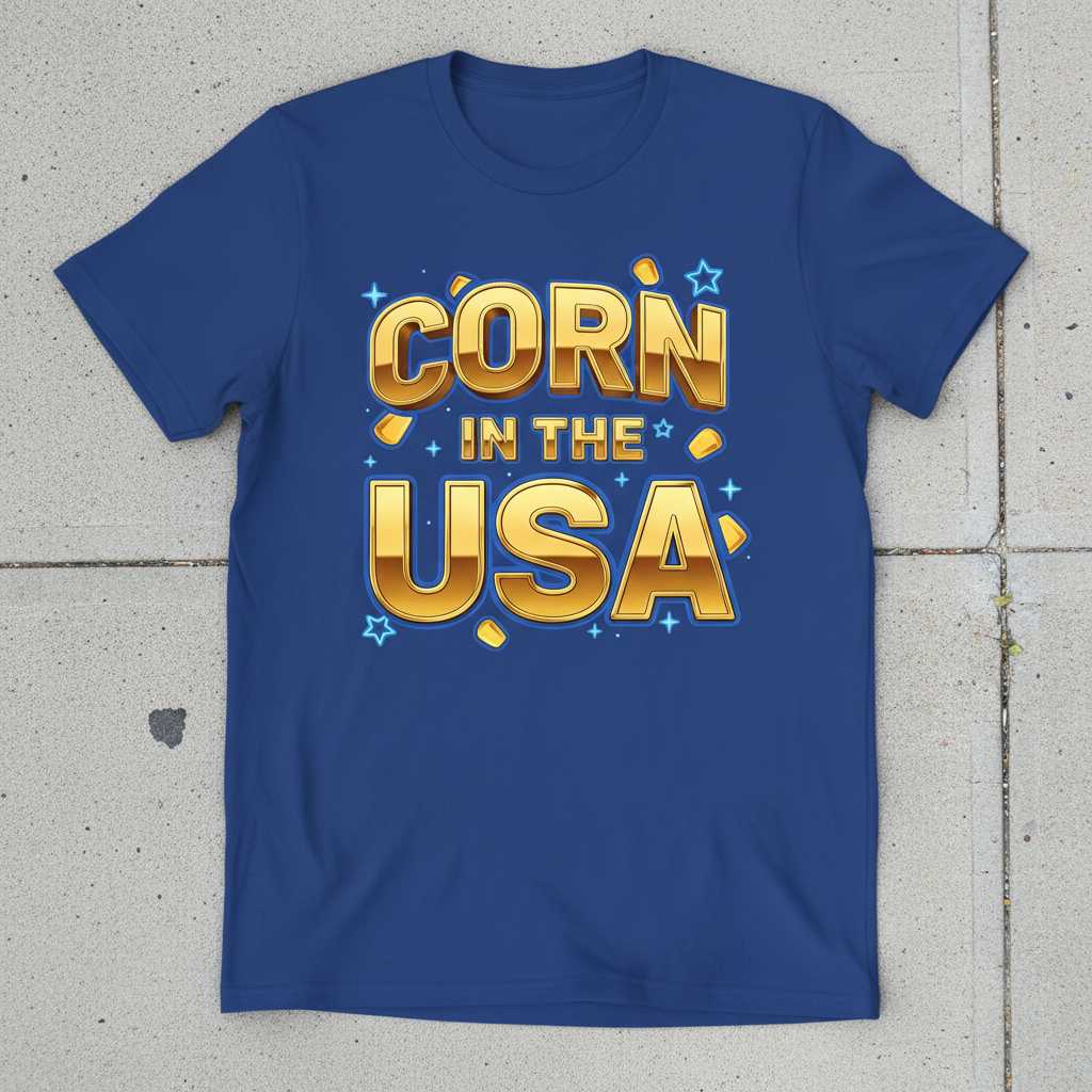Corn In The USA Graphic T-Shirt, Funny Patriotic American Tee Gift Idea