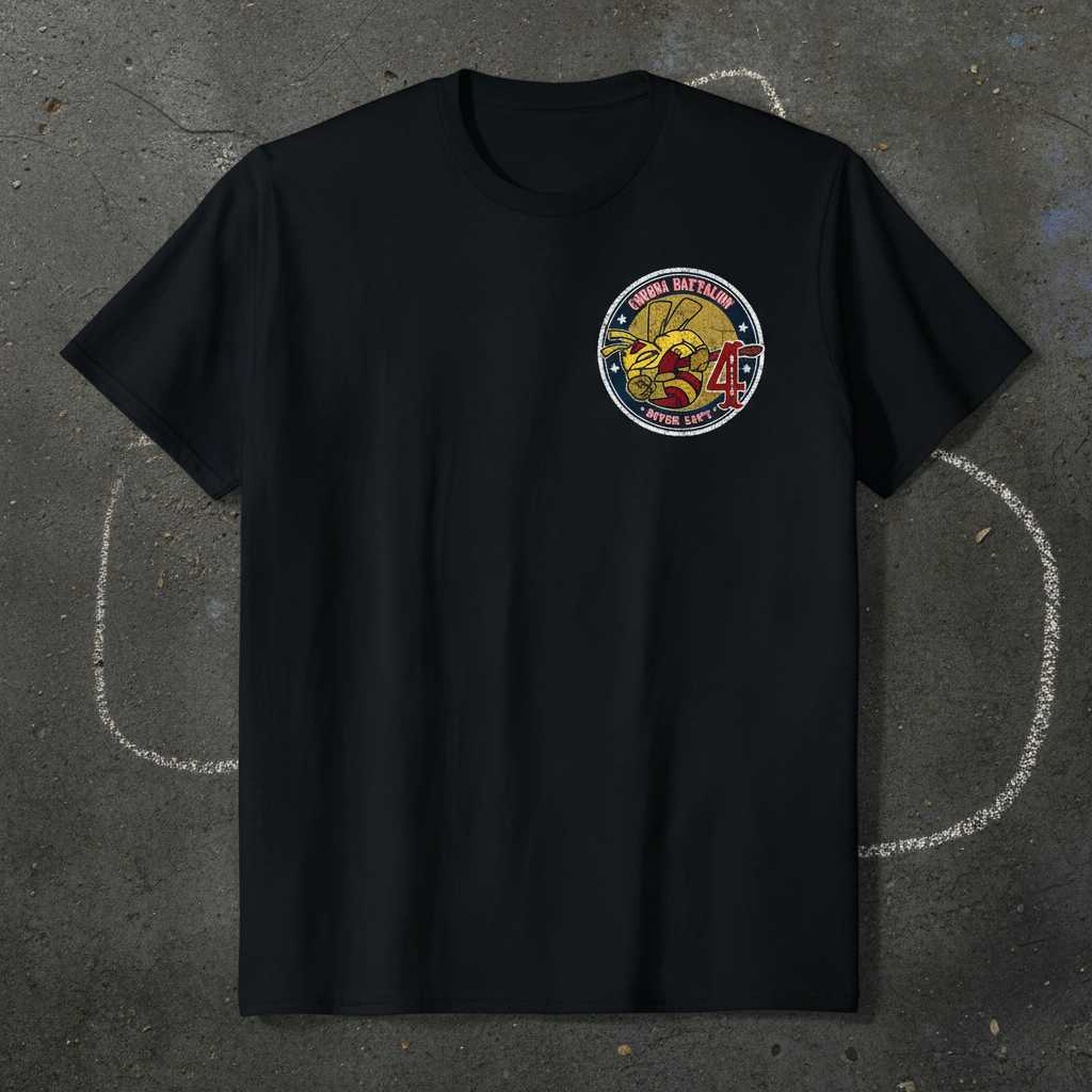 Corona Battalion 45 Never Soft Vintage Distressed Firefighter T-Shirt Graphic Tee