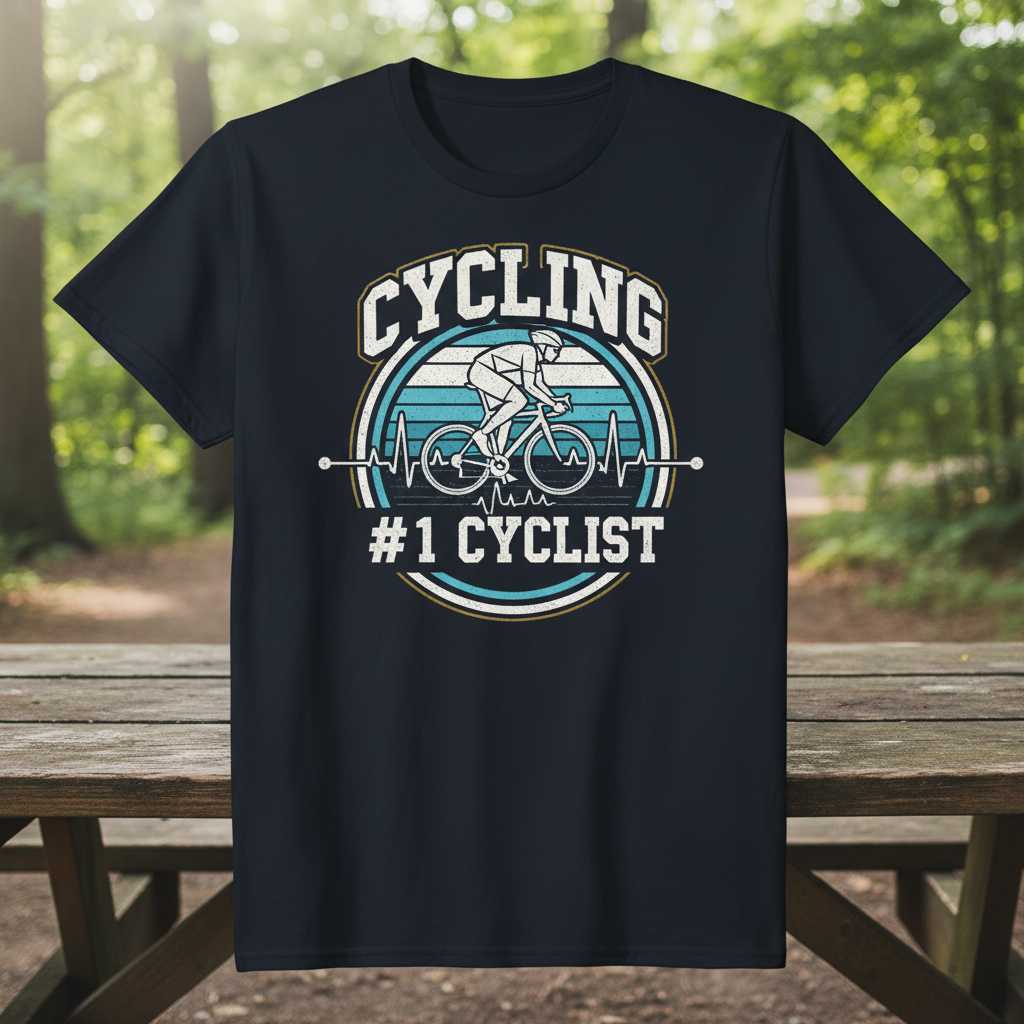 Cycling #1 Cyclist Retro Vintage T-Shirt, Graphic Heartbeat Tee Gift Idea