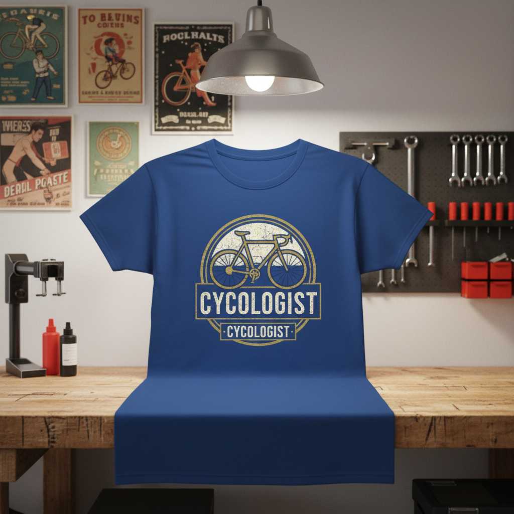 Cycologist Vintage Retro Distressed T-Shirt, Funny Graphic Cycling Tee Idea
