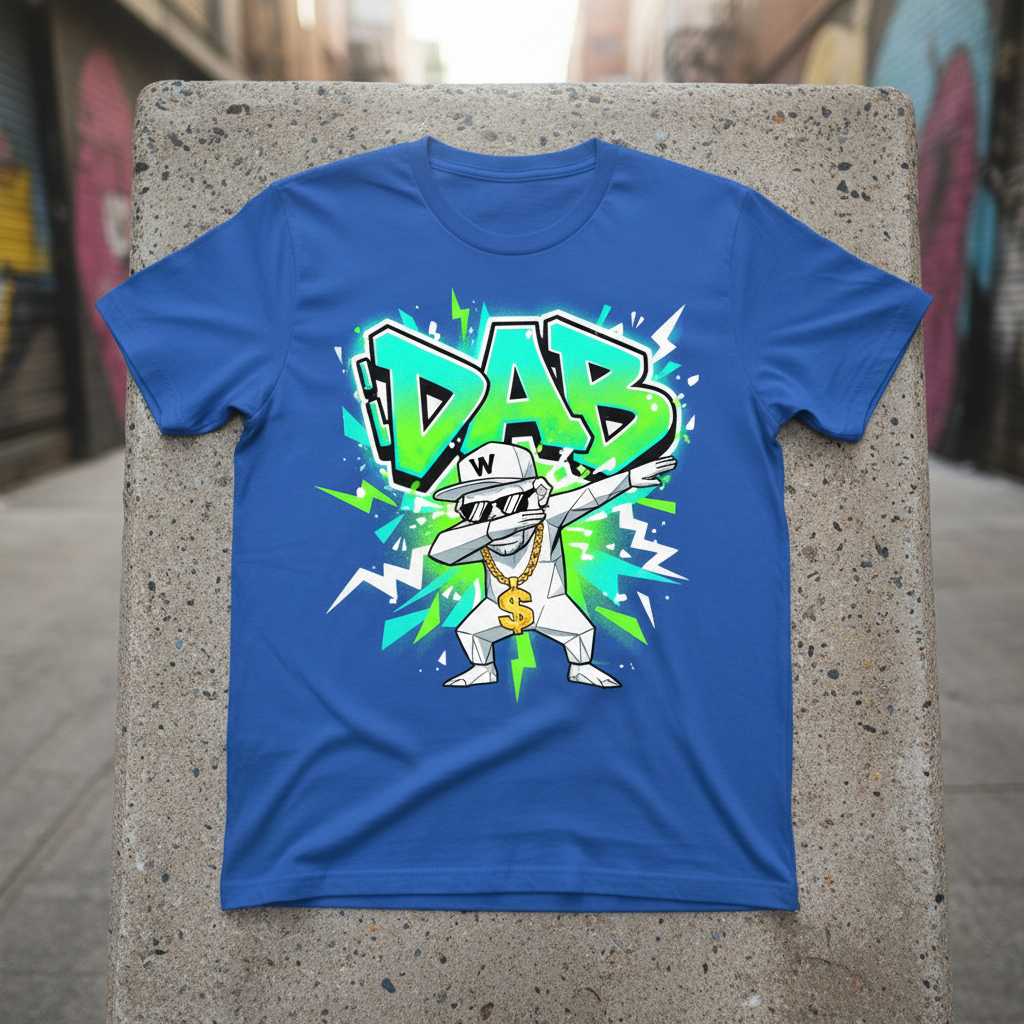 Dab Monkey Graffiti Graphic T-Shirt, Funny Kids Dabbing Dance Tee Merch