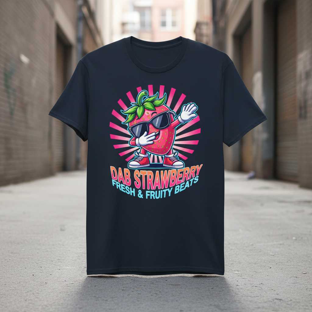 Dab Strawberry Fresh & Fruity Beats Graphic T-Shirt, Funny Tee Merch Idea