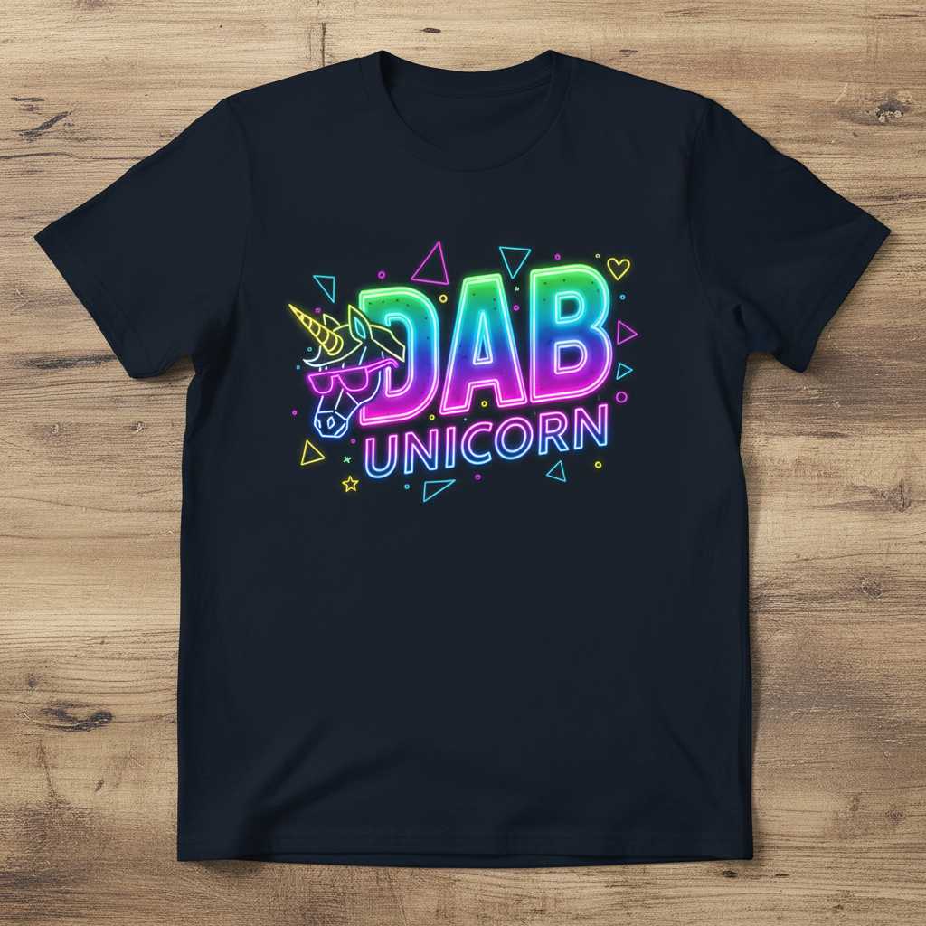 Dab Unicorn Retro Graphic T-Shirt, Unicorn Lover Tee Merch Gift Idea