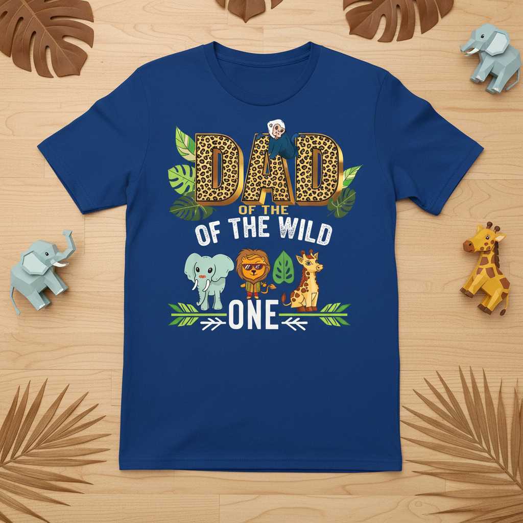 Dad Of The Wild One Safari Graphic T-Shirt, Birthday Party Tee Outfit Idea