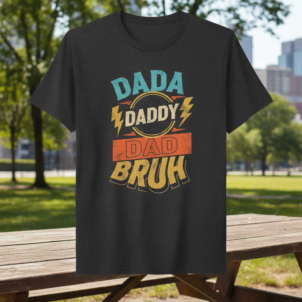 Dada Daddy Dad Bruh Retro Vintage T-Shirt, Funny Graphic Tee Present Idea