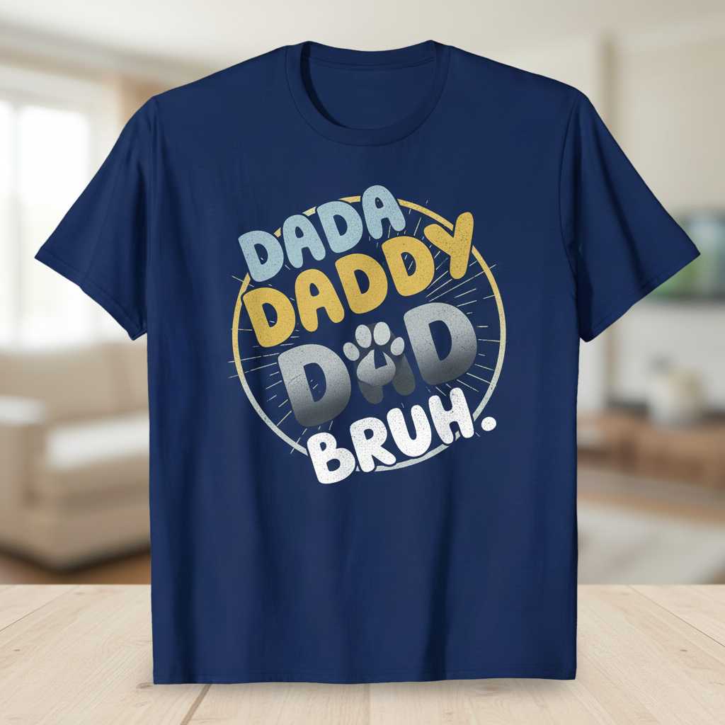 Dada Daddy Dad Bruh Vintage Distressed T-Shirt, Novelty Fathers Day Tee Idea