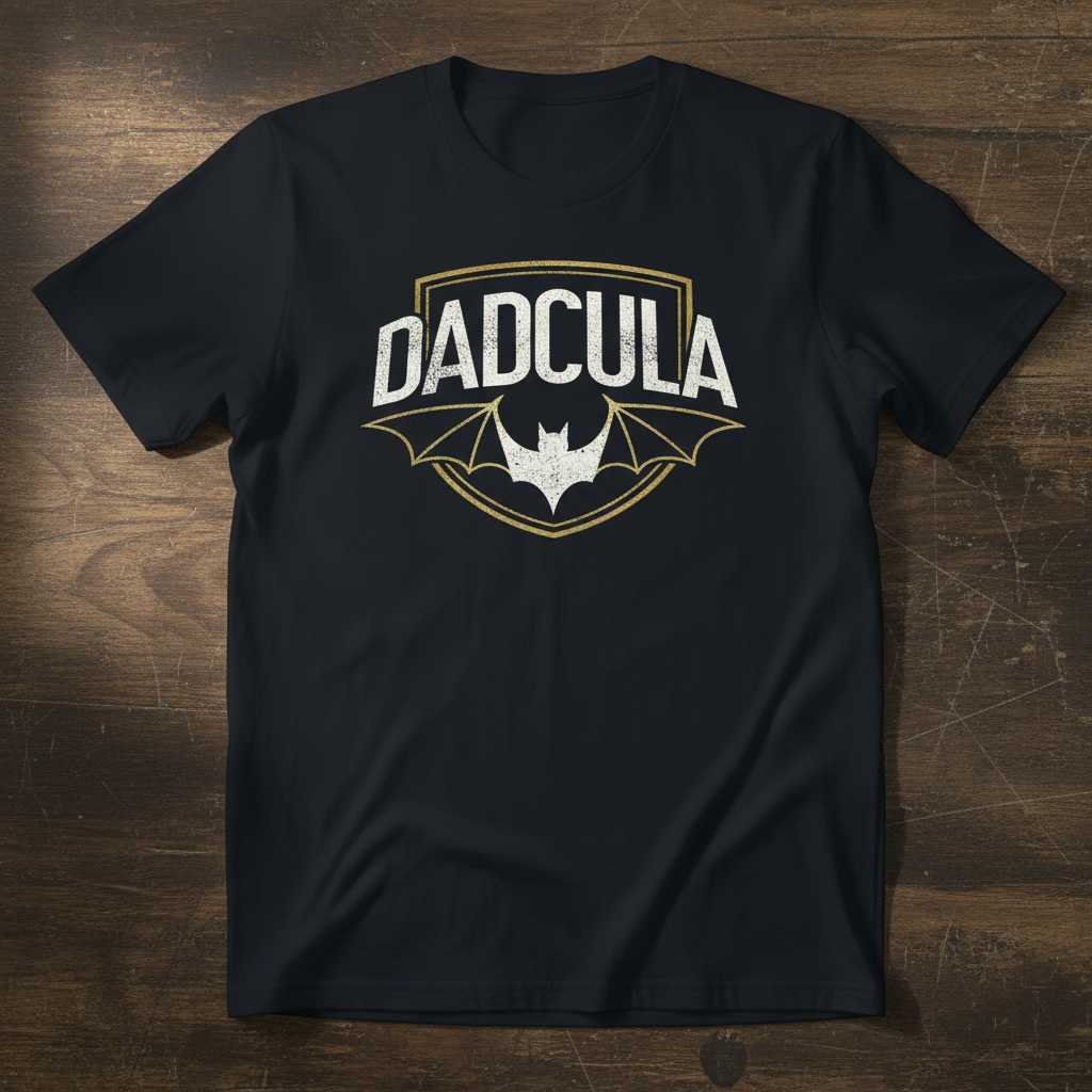 Dadcula Distressed Vintage T-Shirt, Funny Halloween Tee Fathers Day Gift Idea