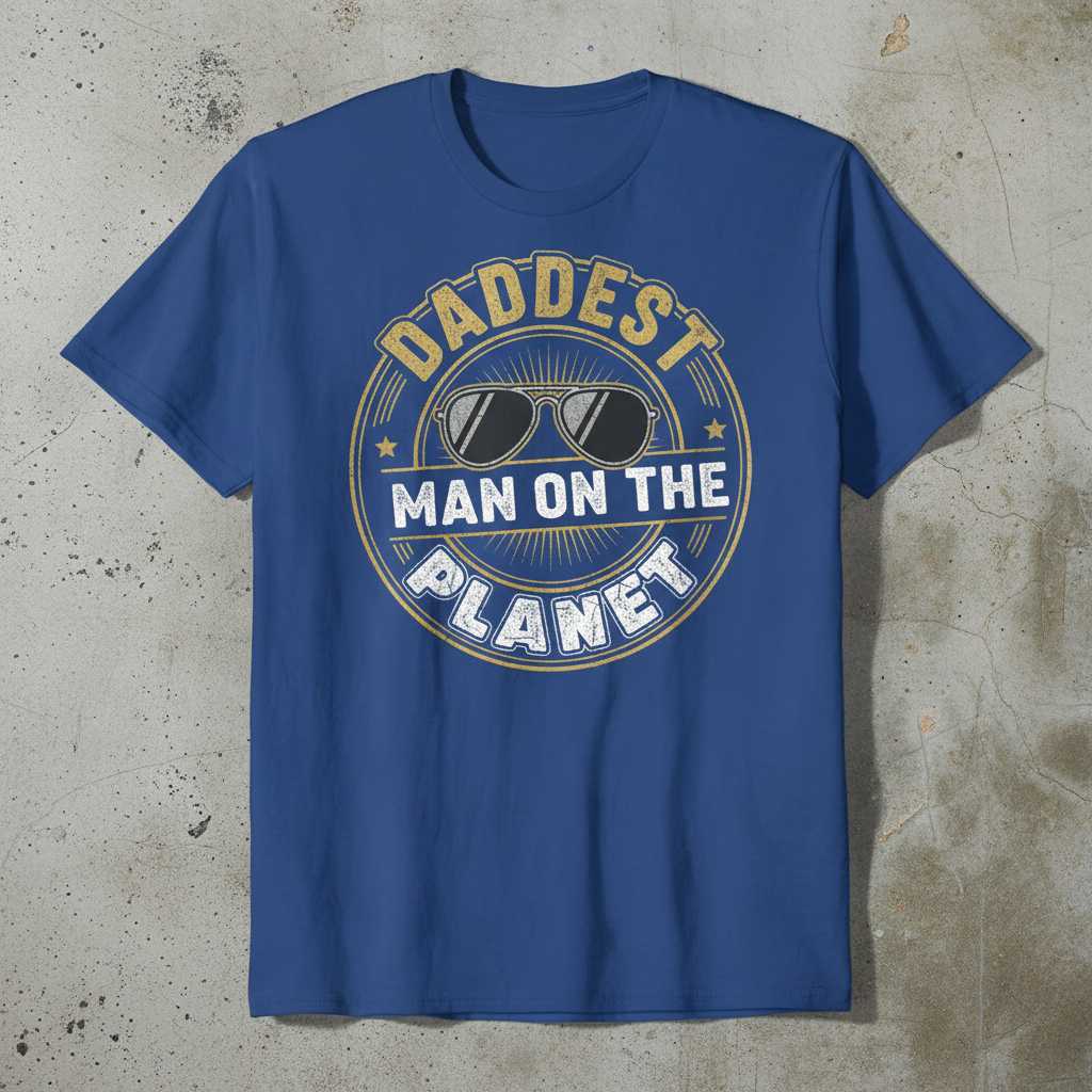 Daddest Man On The Planet Vintage T-Shirt, Funny Novelty Father Tee Idea