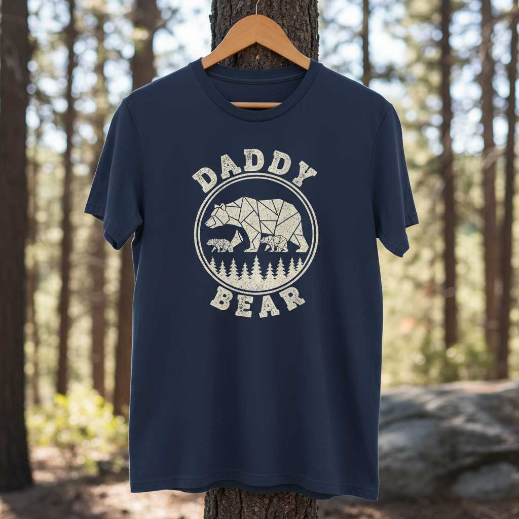 Daddy Bear Vintage Distressed T-Shirt, 4 Cubs Fatherhood Graphic Tee Idea