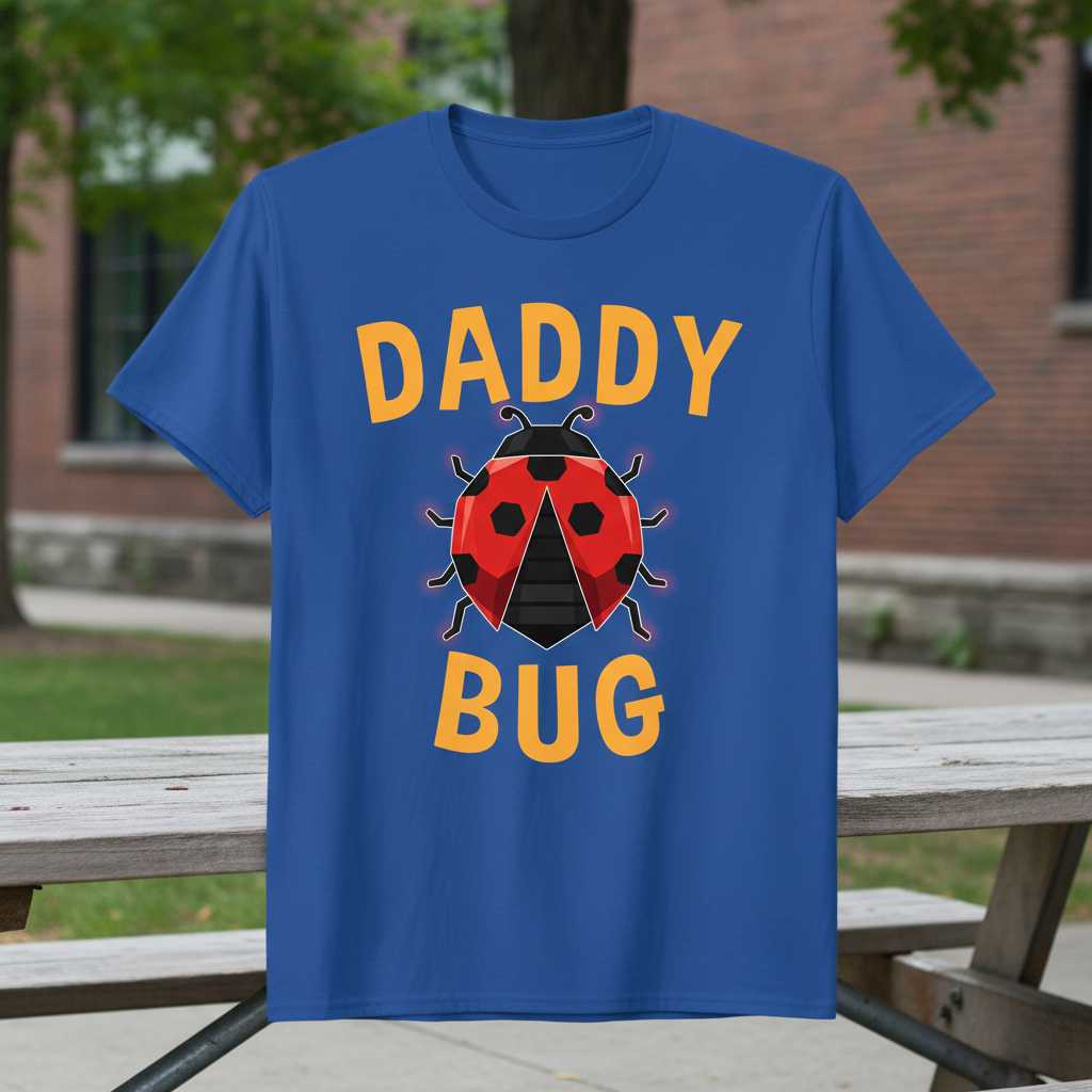 Daddy Bug Ladybug T-Shirt, Cute Novelty Graphic Tee Fathers Day Present Idea
