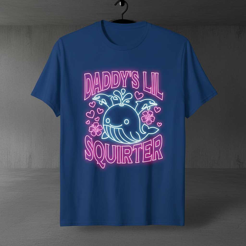 Daddys Lil Squirter Retro T-Shirt, Funny 90s Graphic Tee Novelty Gear