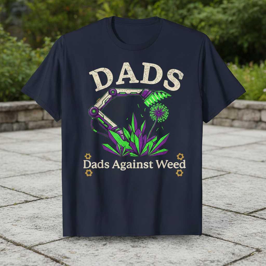 Dads Against Weed Distressed Retro T-Shirt, Funny Lawn Mowing Tee Idea