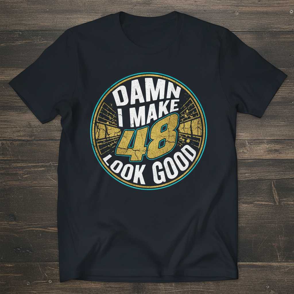 Damn I Make 48 Look Good Vintage Distressed T-Shirt, Funny Birthday Tee Idea
