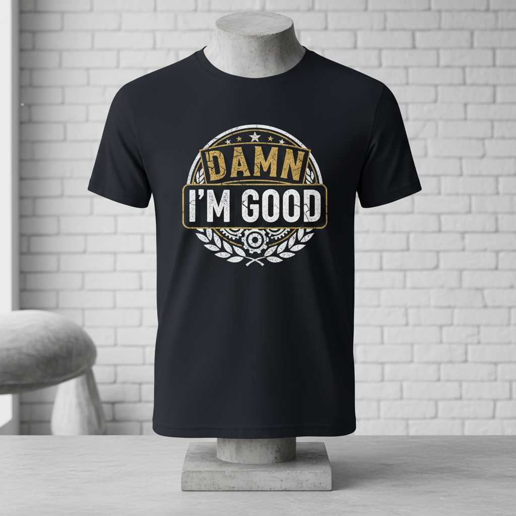Damn Im Good Vintage Distressed T-Shirt, Funny Novelty Graphic Tee Gift Idea
