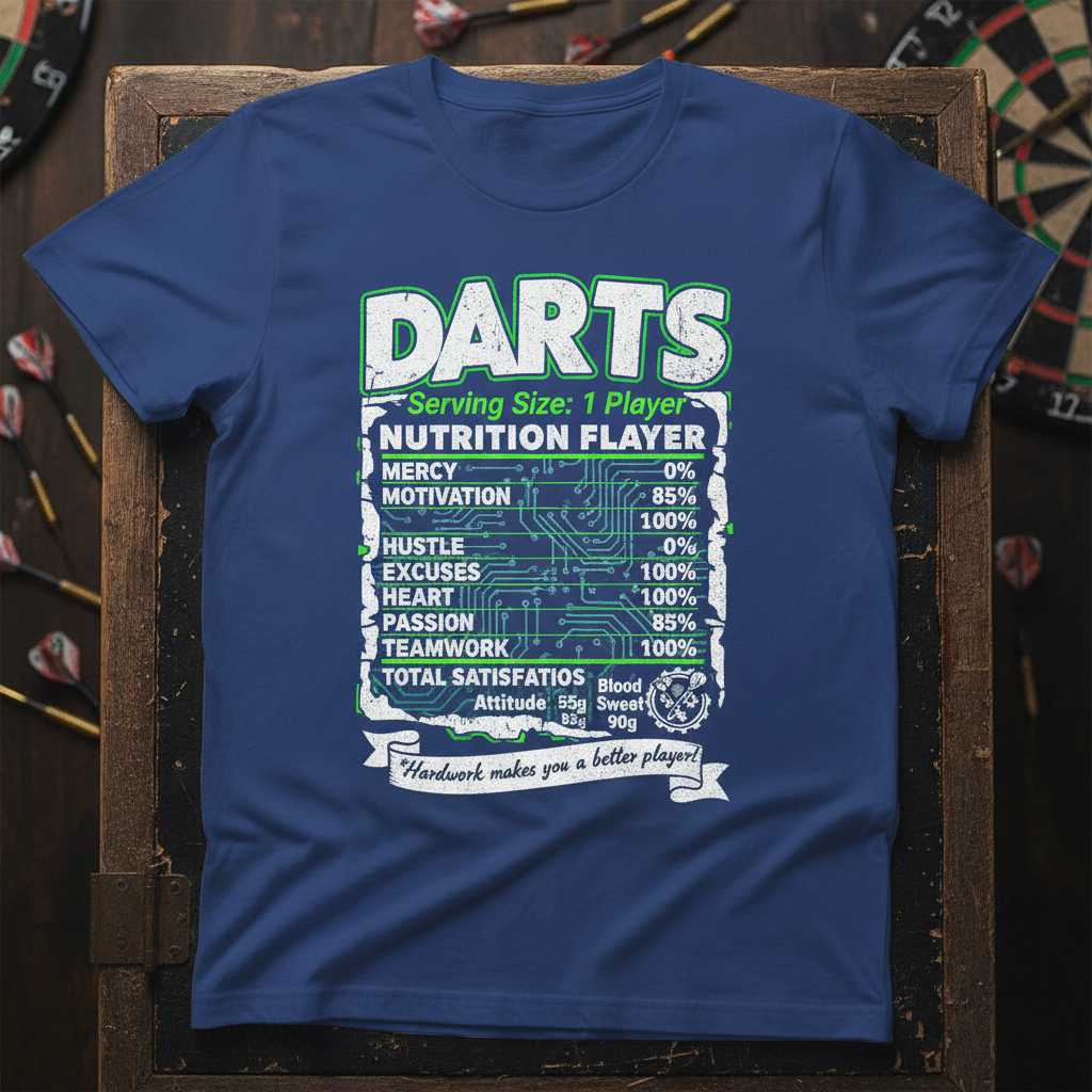 Darts Nutrition Player Distressed T-Shirt, Funny Graphic Tee Gift Idea