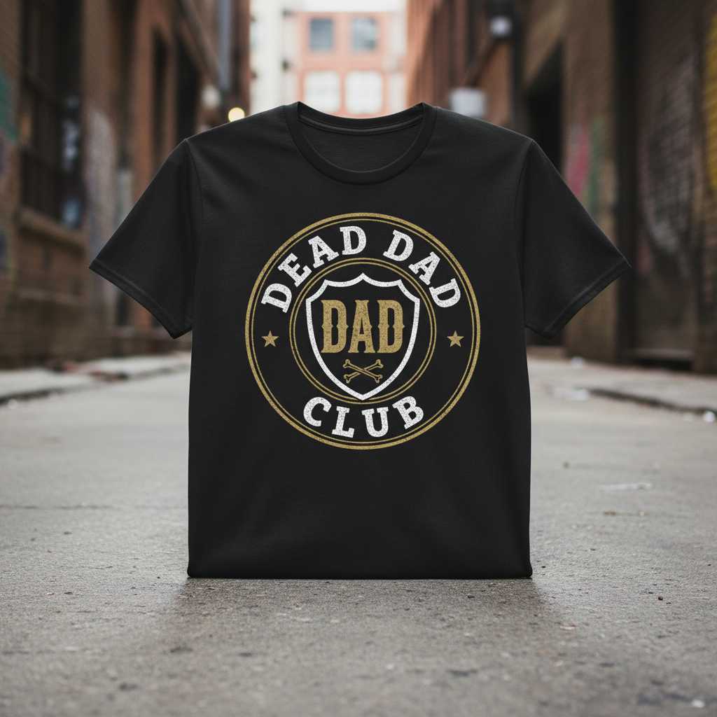 Dead Dad Club Vintage Retro T-Shirt, Funny Graphic Novelty Tee Merch Idea