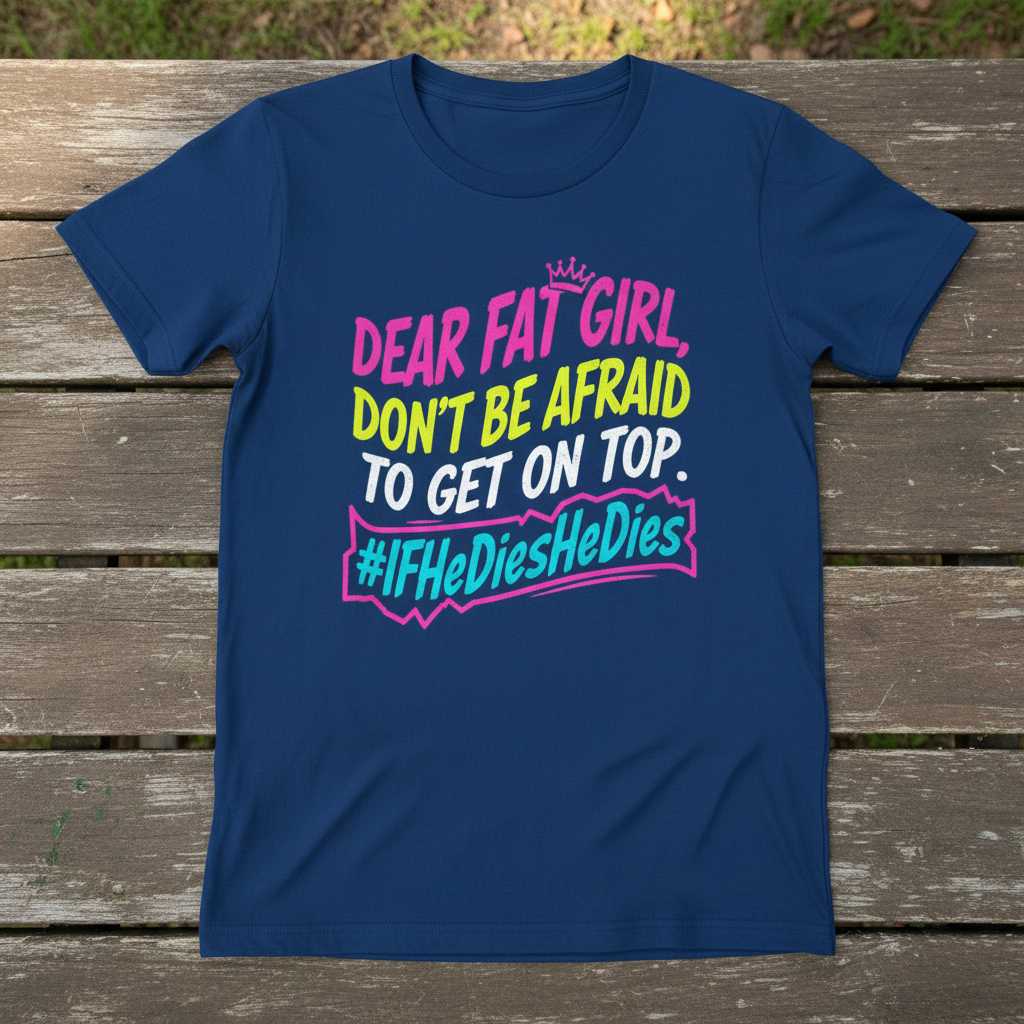 Dear Fat Girl Dont Be Afraid To Get On Top #IfHeDiesHeDies Funny T-Shirt Tee