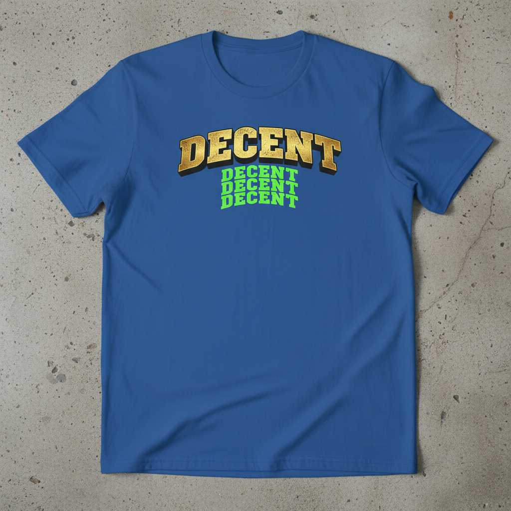 Decent Decent Decent Decent Retro T-Shirt, Funny Sarcastic Graphic Tee Top