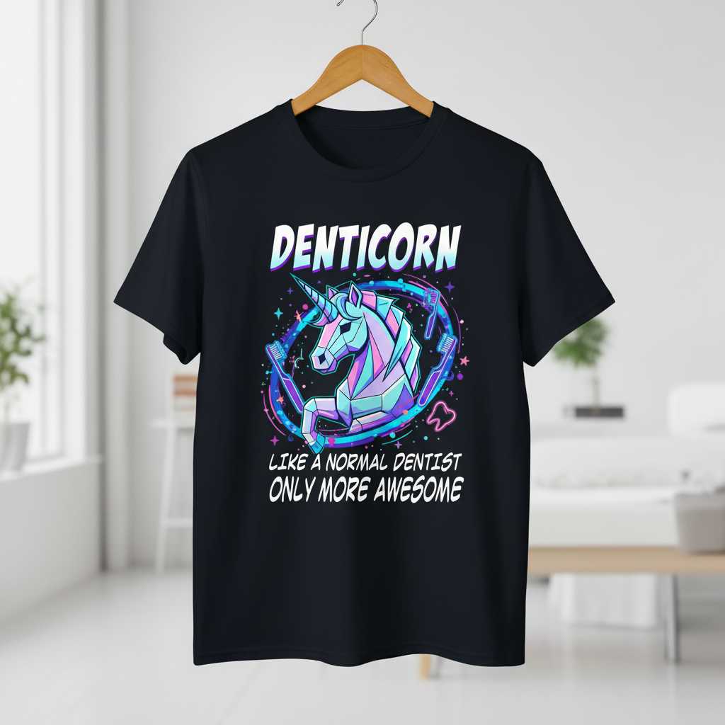 Denticorn Like A Normal Dentist Only More Awesome Graphic T-Shirt Funny Tee Idea