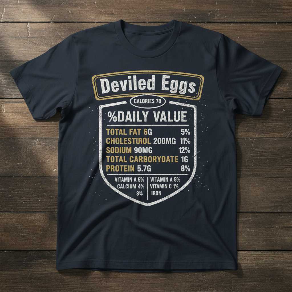 Deviled Eggs Nutrition Facts Vintage T-Shirt, Funny Thanksgiving Tee Outfit