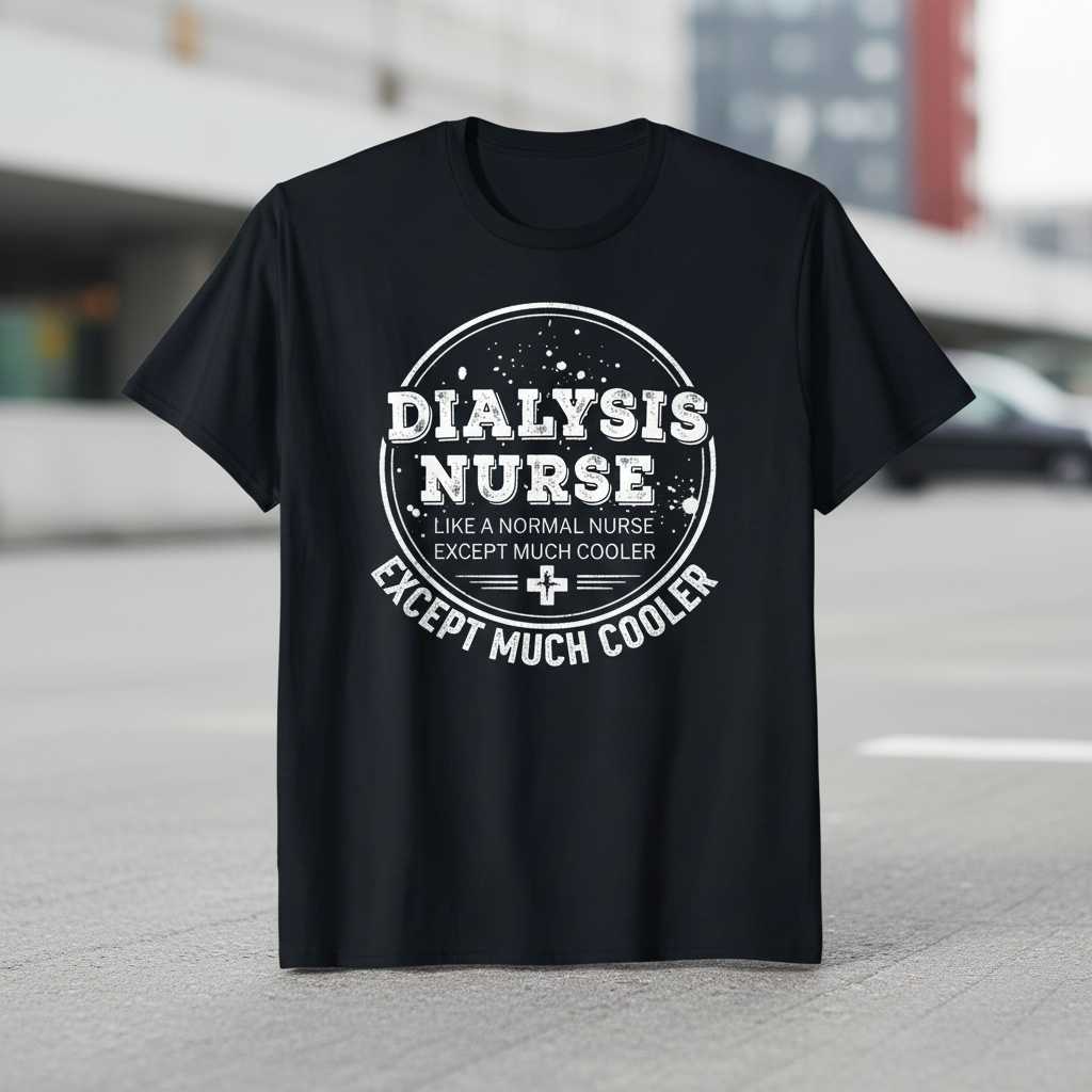 Dialysis Nurse Like a Normal Nurse Except Much Cooler Distressed T-Shirt, Funny Tee