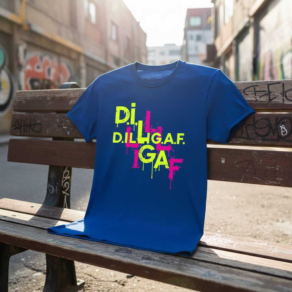 Dilligaf Grunge Distressed Graphic T-Shirt, Funny Novelty Tee Outfit Idea