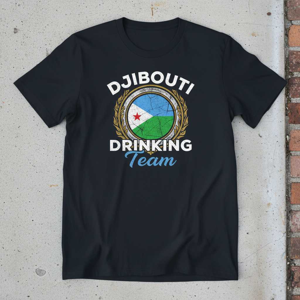 Djibouti Drinking Team Vintage Distressed T-Shirt, Funny Souvenir Tee