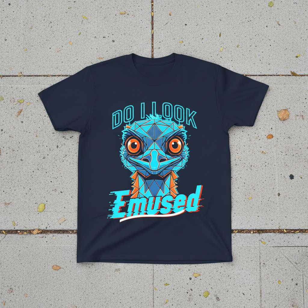 Do I Look Emused Funny Emu Bird Geometric Graphic T-Shirt, Novelty Tee Idea