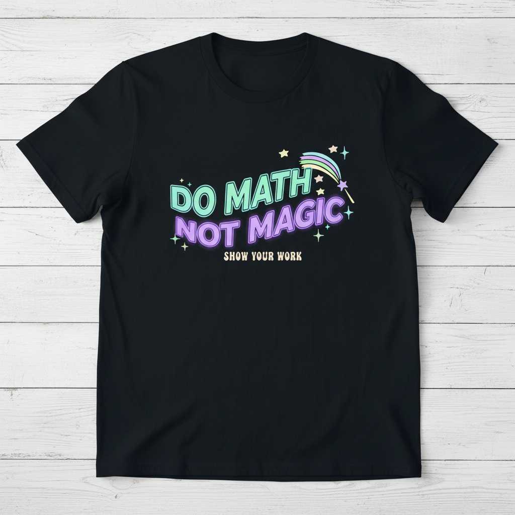 Do Math Not Magic Show Your Work Retro T-Shirt, Funny Graphic Tee Idea