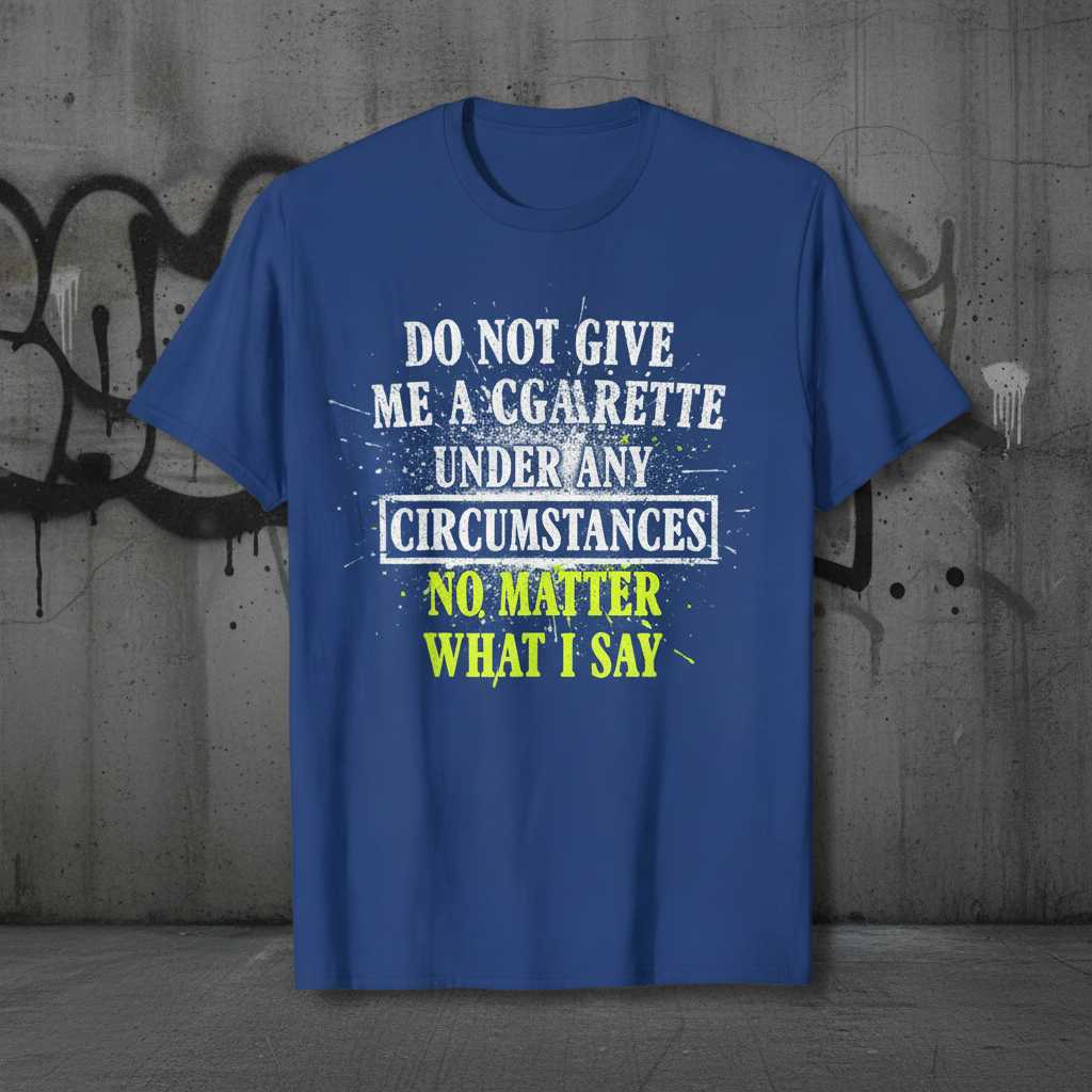 Do Not Give Me A Cigarette Under Any Circumstances No Matter What I Say Distressed T-Shirt Funny Tee