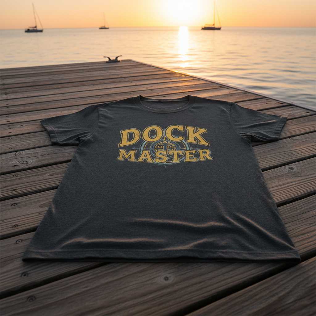 Dock Master Vintage Distressed T-Shirt, Nautical Boating Graphic Tee Novelty Gear