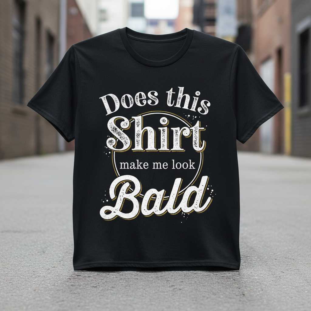 Does This Shirt Make Me Look Bald Distressed T-Shirt, Funny Novelty Tee Idea