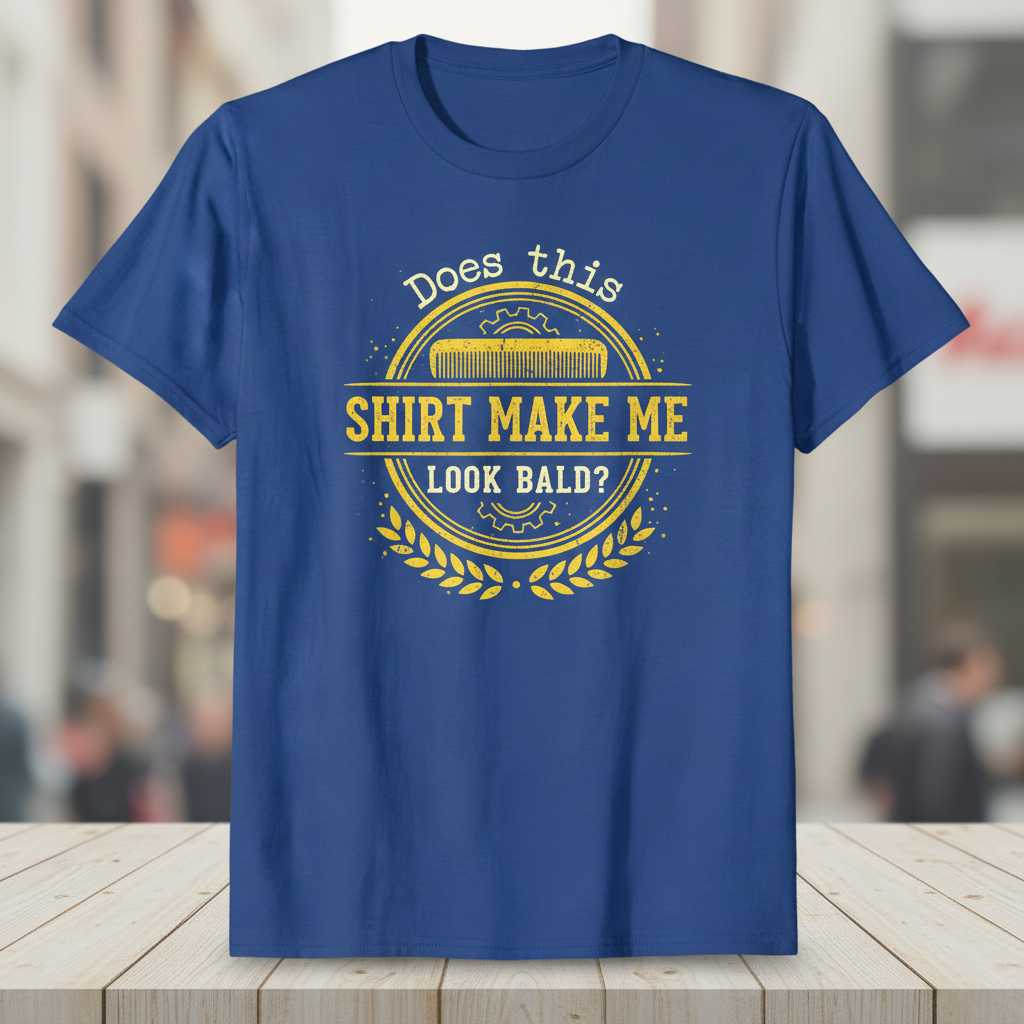 Does This Shirt Make Me Look Bald- Vintage Distressed T-Shirt Funny Novelty Tee
