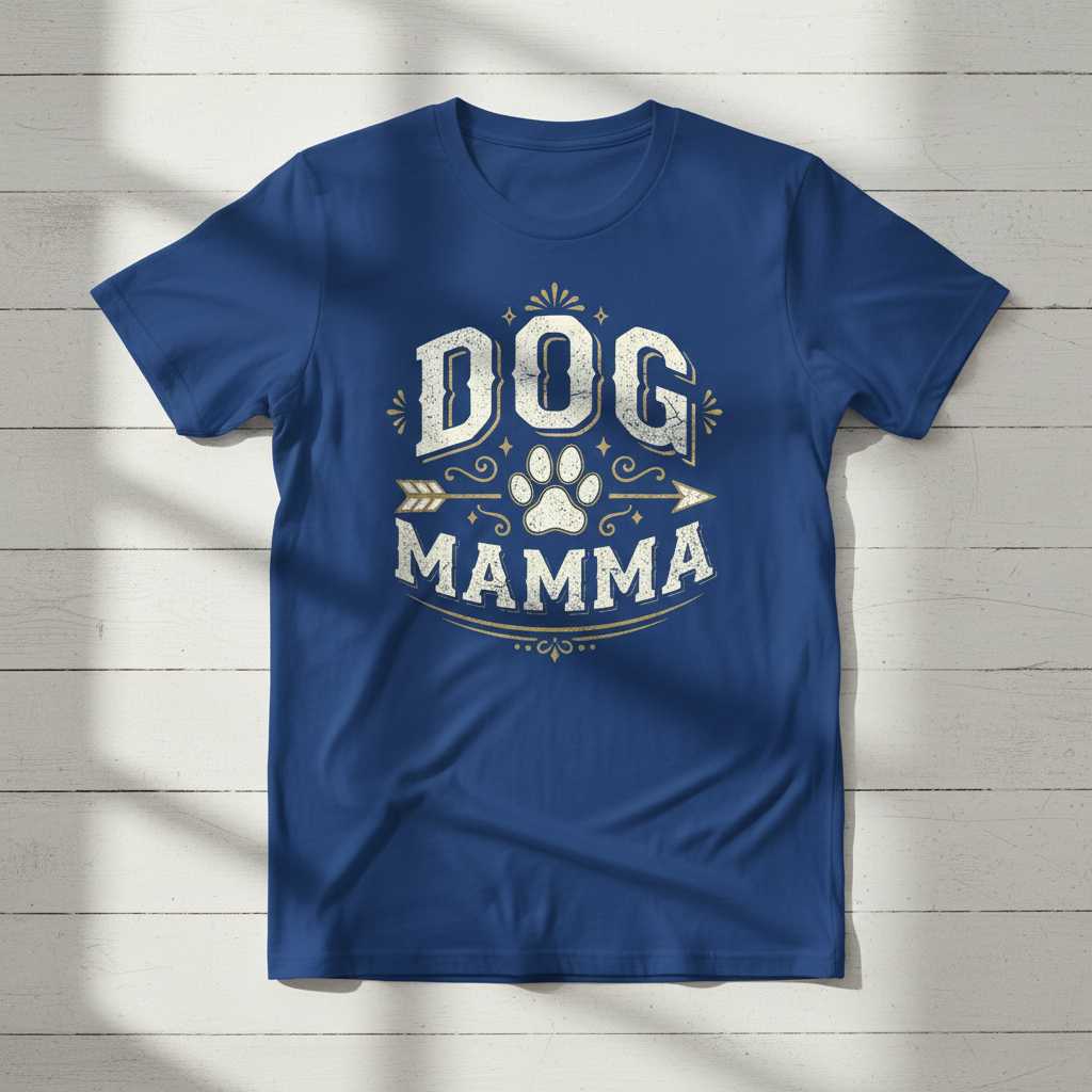 Dog Mamma Vintage Distressed T-Shirt, Cute Graphic Novelty Tee Outfit Idea