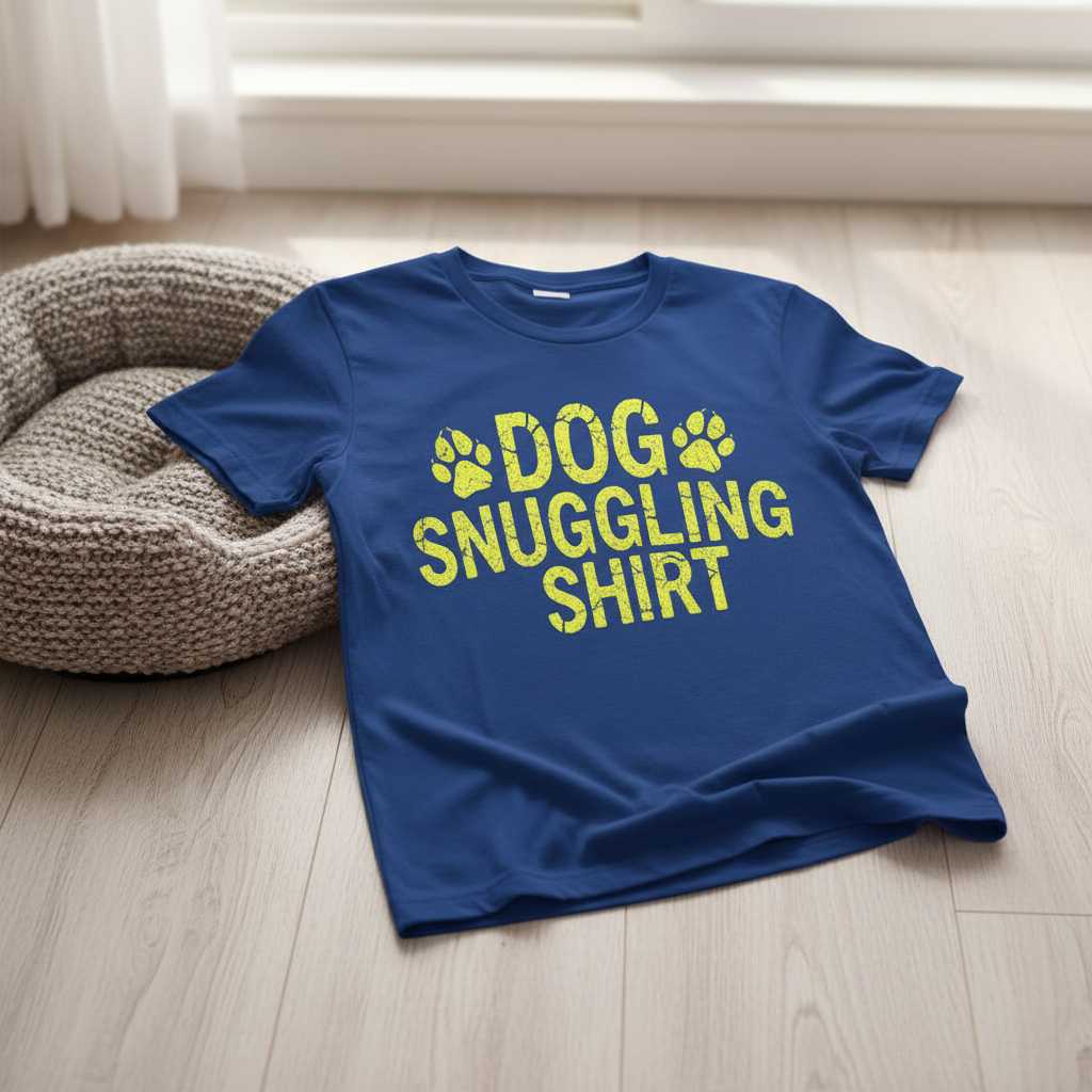 Dog Snuggling Shirt Distressed T-Shirt, Cute Dog Lover Graphic Tee Idea