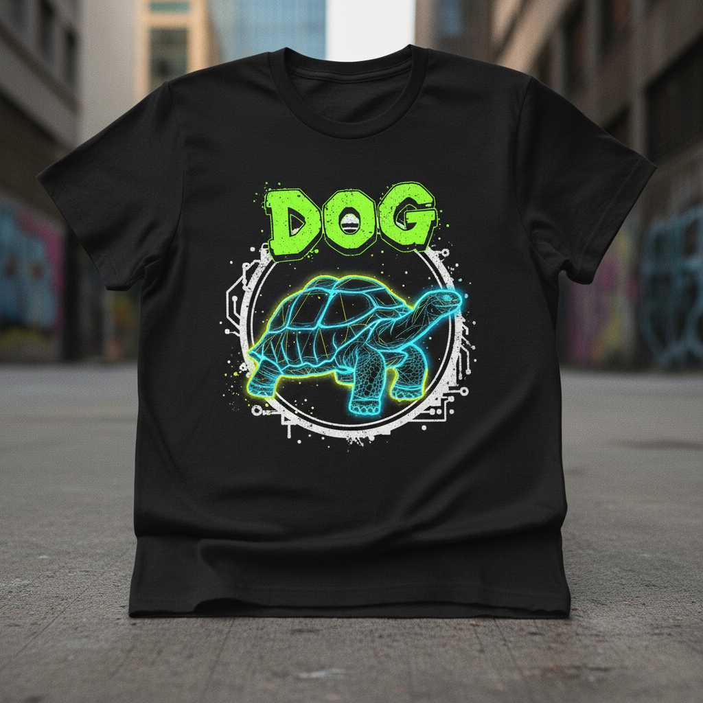 Dog Turtle Meme Graphic T-Shirt, Funny Animal Joke Novelty Tee Gift Idea