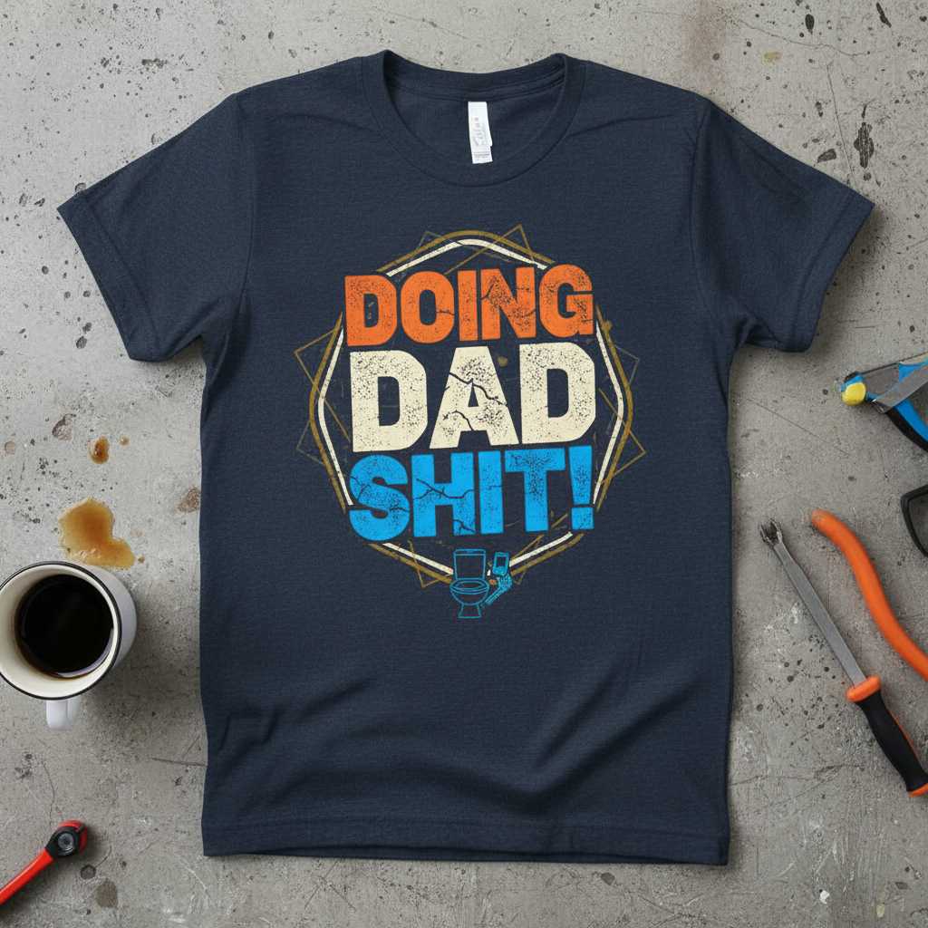 Doing Dad Shit! Distressed Vintage T-Shirt, Funny Fathers Day Tee Present