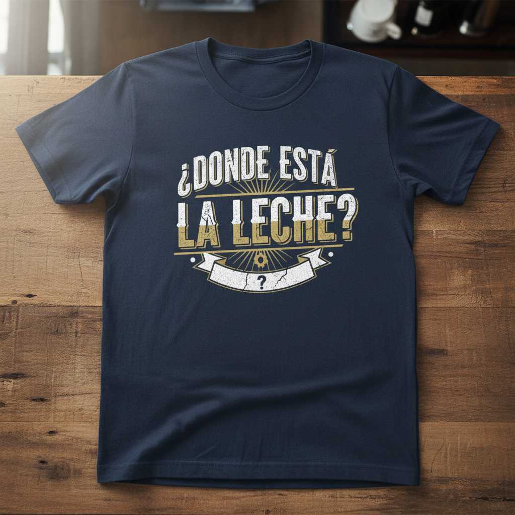 ¿Donde Esta La Leche- Vintage T-Shirt, Funny Spanish Novelty Tee Merch