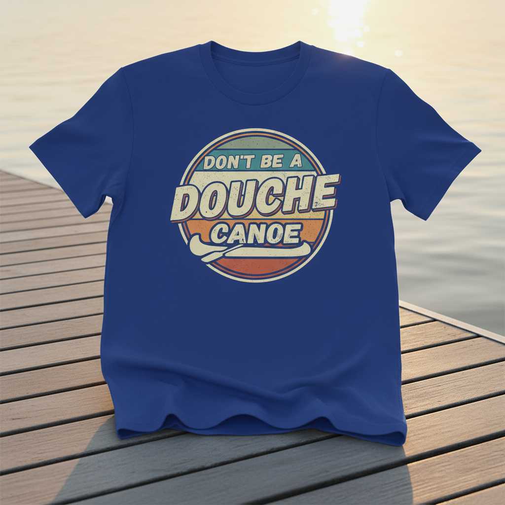Dont Be A Douche Canoe Retro Distressed T-Shirt, Funny Graphic Tee Gear