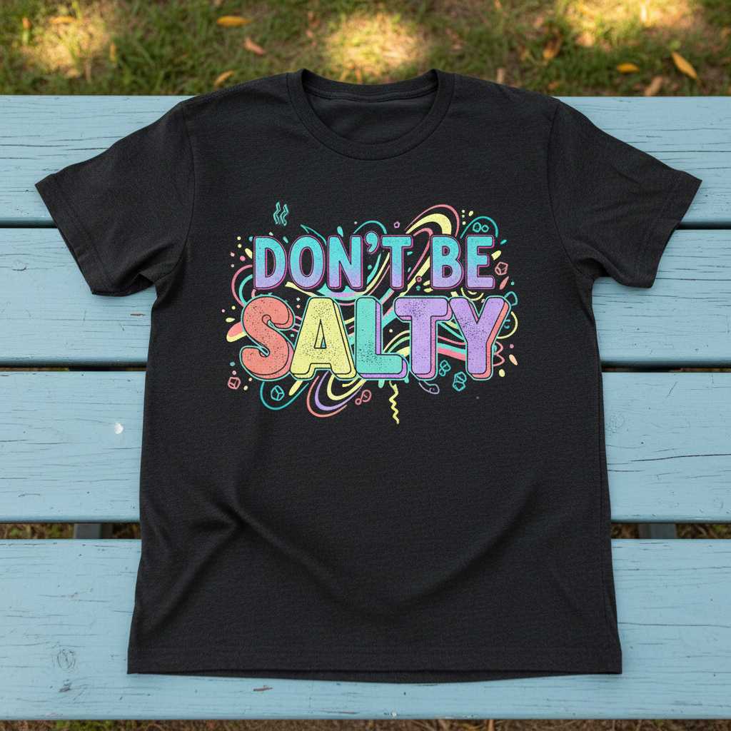 Dont Be Salty Retro Distressed T-Shirt, Funny Graphic Tee Unisex Gear